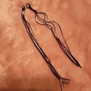 Elegant Black and Silver Dangle Earrings